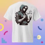 Anime Combat Warrior Unisex DryBlend® T-Shirt Back Print Graphic