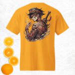 Japanese Pirate Anime Unisex Streetwear DryBlend® T-Shirt Back Print Graphic