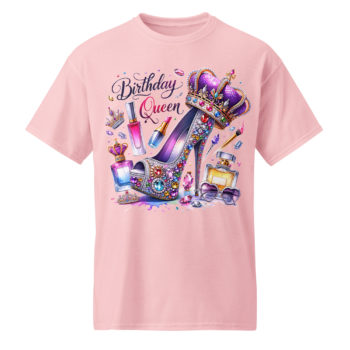 DryBlend® T-Shirt Birthday Queen Modern Classic Fit Rib Collar, Tear Away Label Birthday Gif