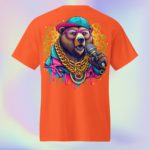 Rapper Bear Funny Street Back Graphic Print Unisex DryBlend® T-Shirt