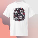 Japanese Warrirors Mask Round Neck DryBlend® Unisex T-Shirt