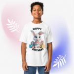 Happy Birthday Bunny Youth Classic Cotton Tee Round Neck T-shirt